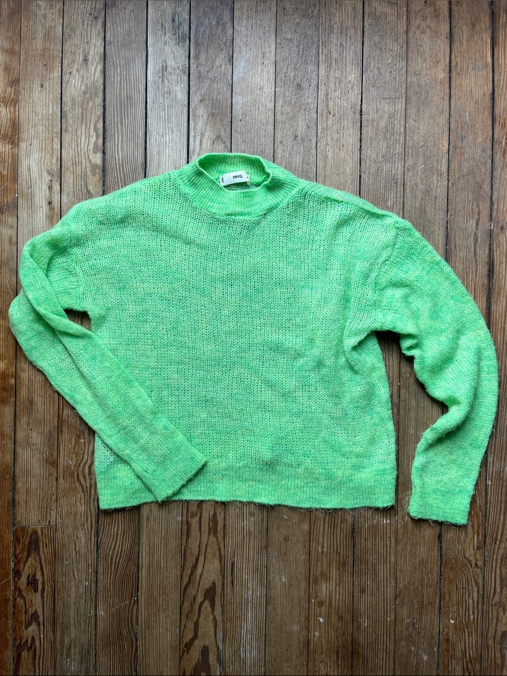 MANGO Bright Green Sweater